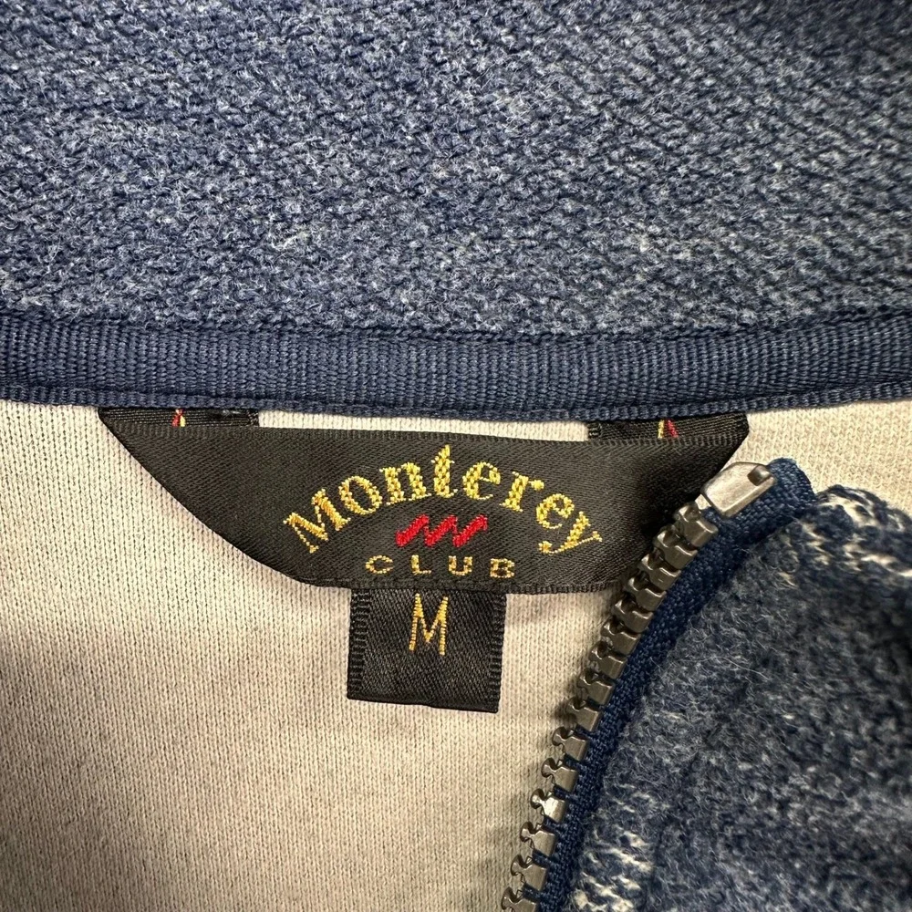 Monterey Club Sweatshirt‎ size Medium Blue Oversized Boxy 1/4 Zip Unisex Thick